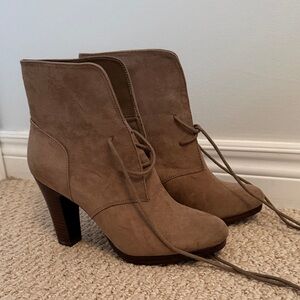 Expressions Brown Heeled Ankle Boots